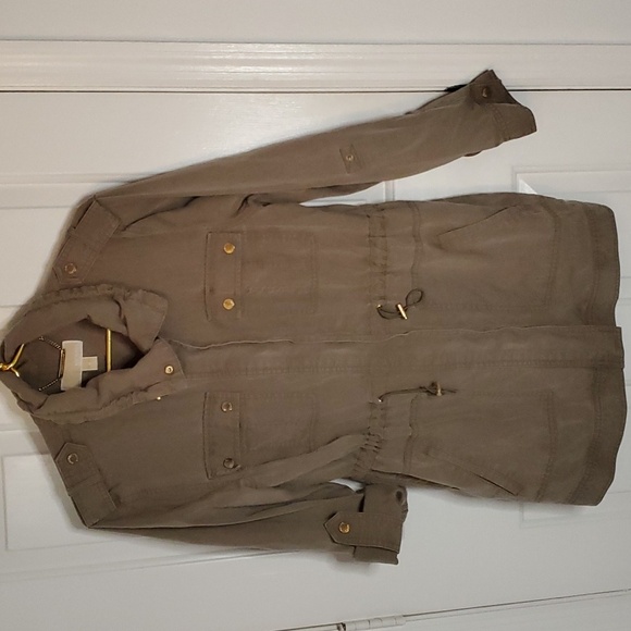 Michael Kors Womens Anorak Utility Zipper & Snap Jacket with Gold Hardware - Picture 1 of 7